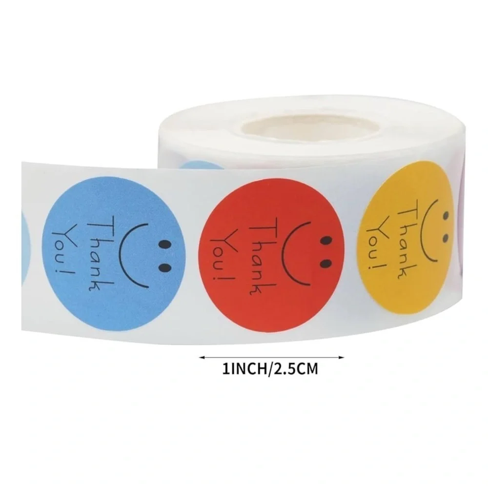 100 Count - Colorful Smiley Face Stickers, 1 inch